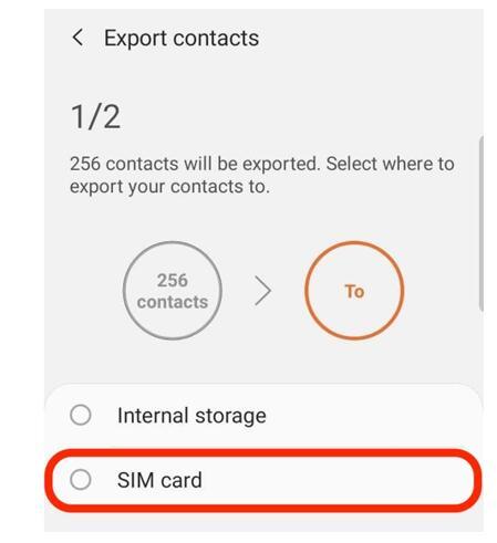 How to Transfer Contacts from Android to iPhone using SIM Card - Step 4